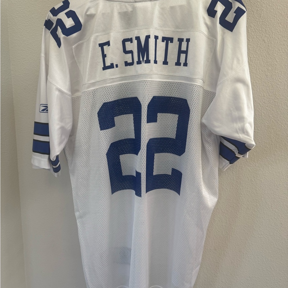 Reebok White and Blue Jersey Shirt